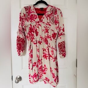 Pink and red linen dress.